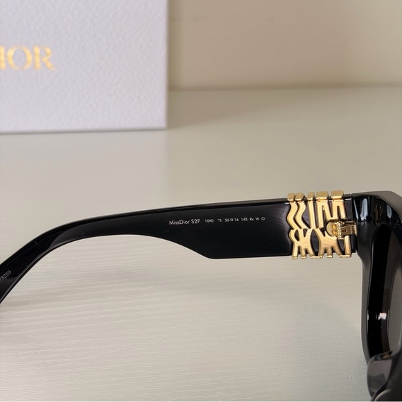 New! Dior Black and Gold Women\'s Sunglasses, MissDior S2F 10A0, Authentic main image 6
